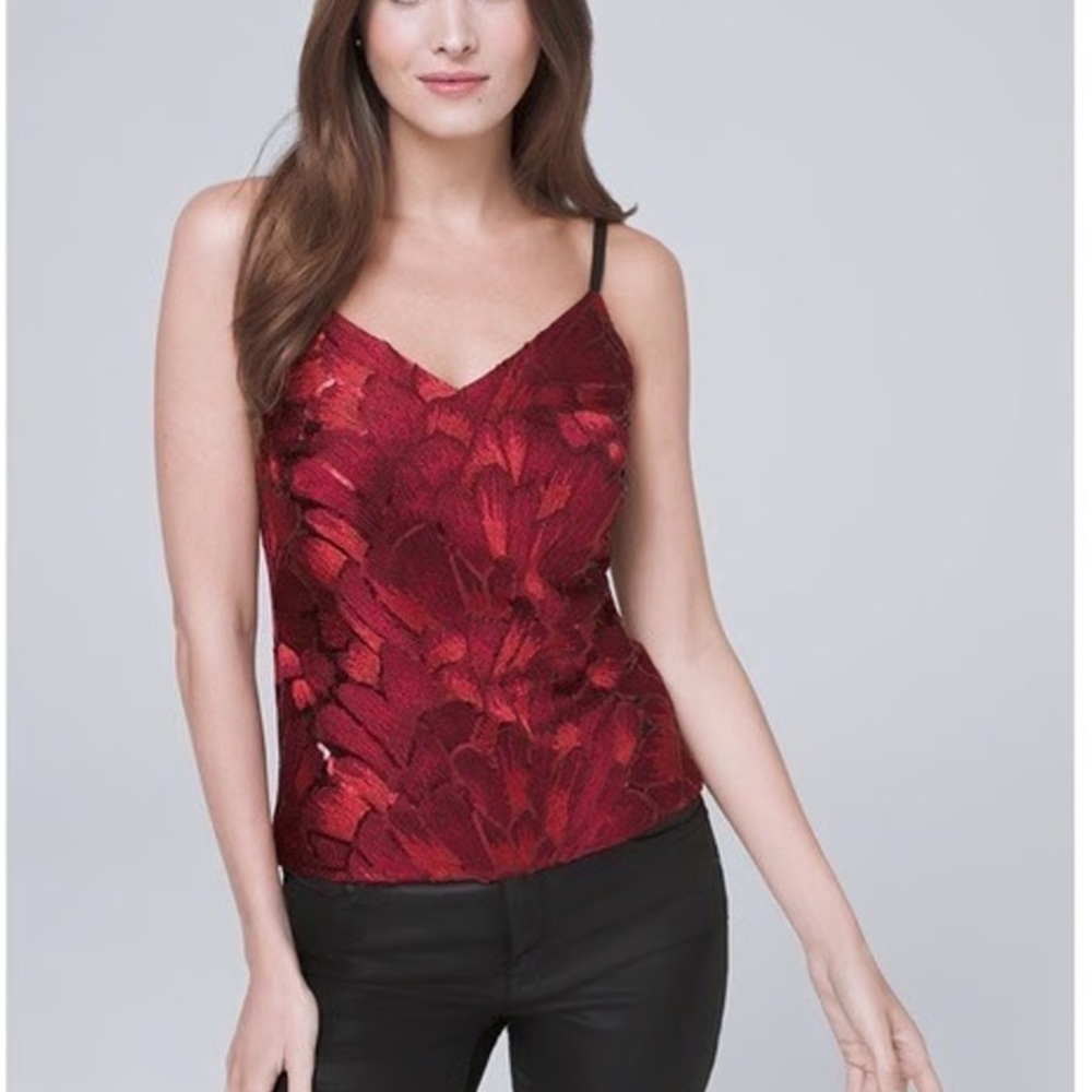 NWT WHITE HOUSE BLACK MARKET Embroidered Sequin Camisole